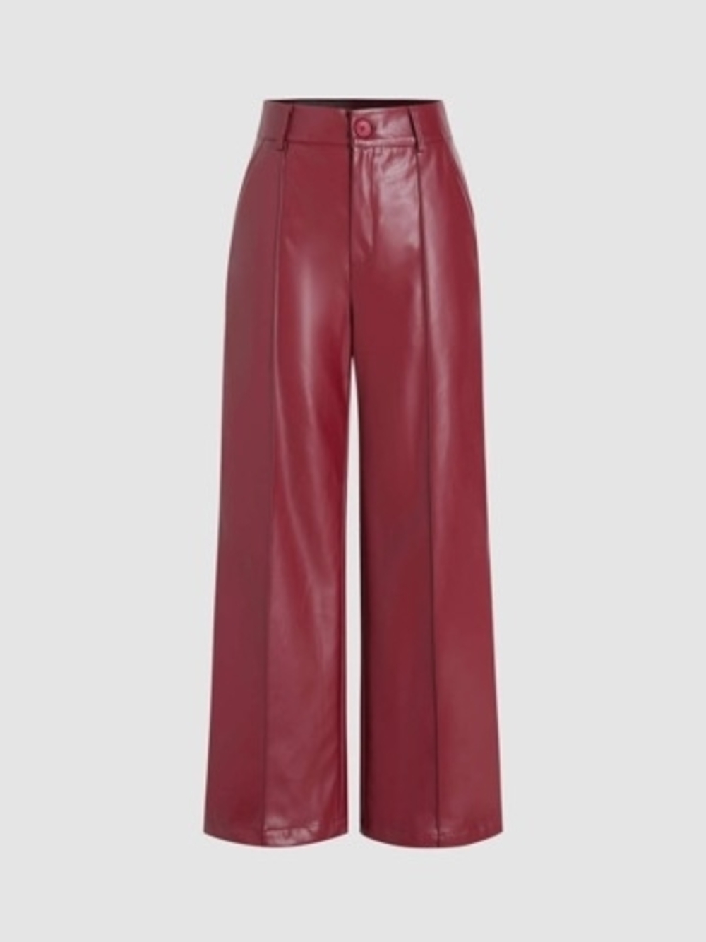 CIDER High-Waist Wide-Leg Faux Leather Pants - Burgundy Size XS NEW